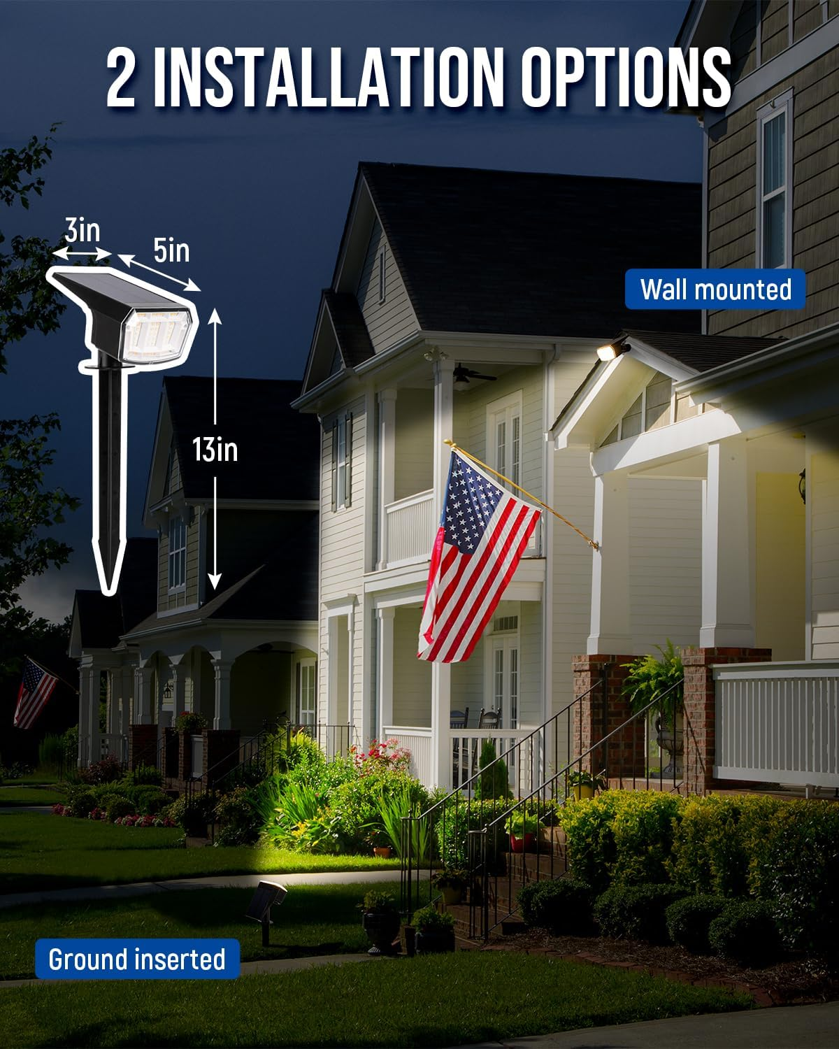 Solar Spot Lights Outdoor Waterproof 4 Pack IP65, 63 LED 3 Lighting Modes Spotlights for Yard House Garden Garage Pathway image number 3