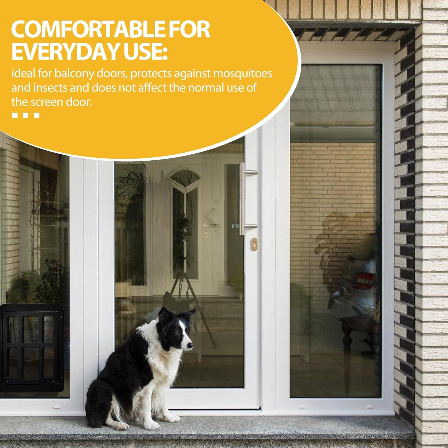 Cat Flap, Fly Screen, 31.5 Cm X 25 Cm, Pet Flap, Fly Screen with Magnet, Lockable, Dog Flap, Cat Door, Pet Door for Cats and Small Dogs (Black)