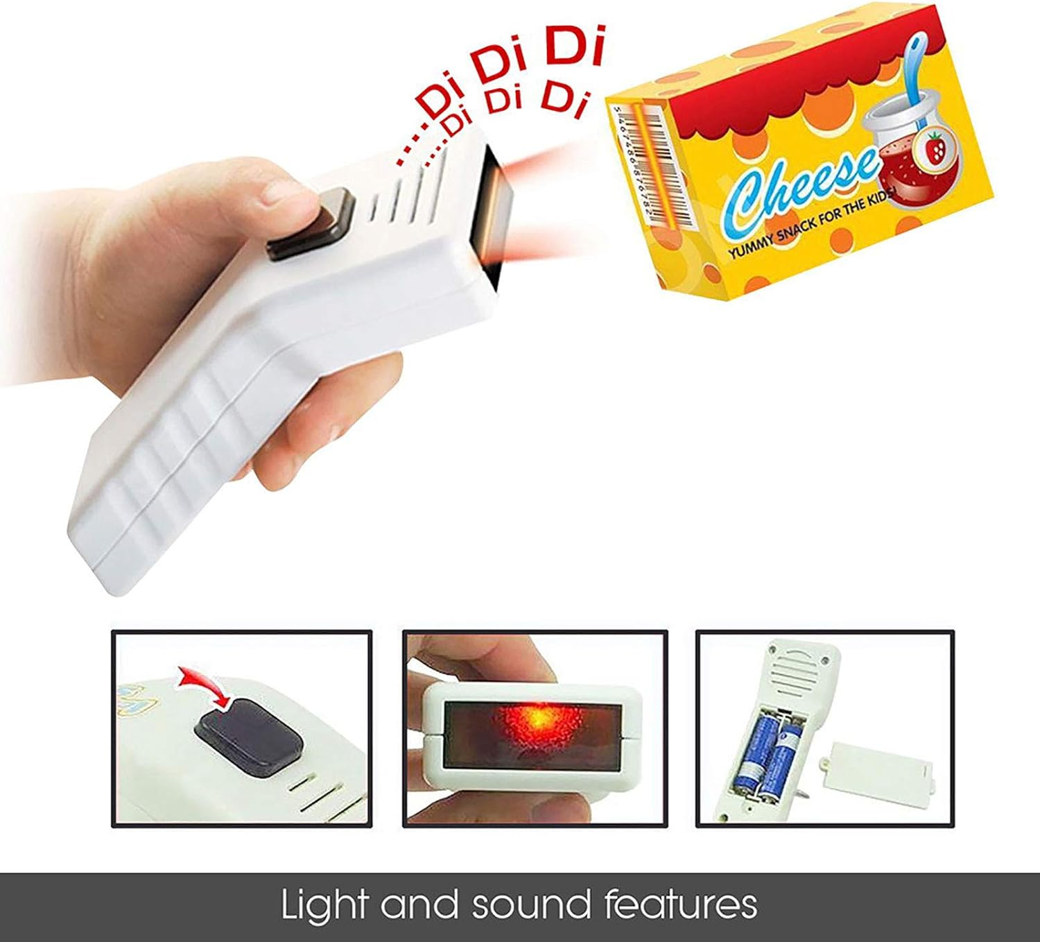 Keezi Kids Pretend Play Set, 24Pcs Supermarket Playset Shopping Trolley Cash Register Toy Battery for Friends Family with Lighting and Sound Features, Children Cubby House Toys Outdoor Plays Red White image number 1