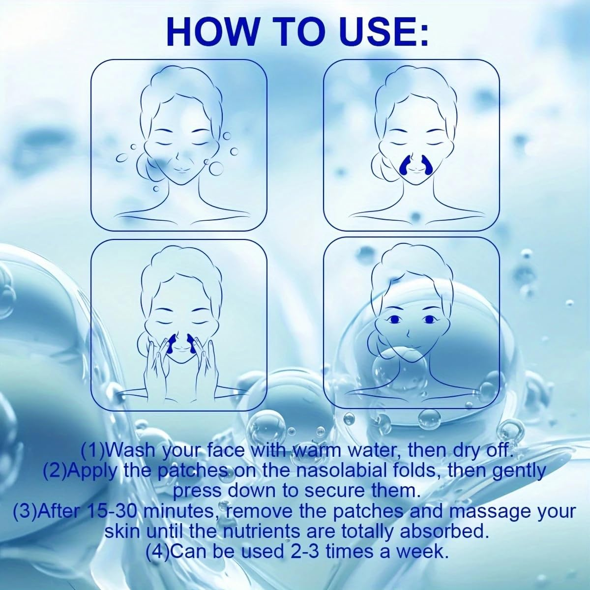 Moisturizing Nasolabial Folds Pads Skincare 10 Patches for Smile Lines Elasticity Wrinkle Reduction Women'S Cosmetics image number 5