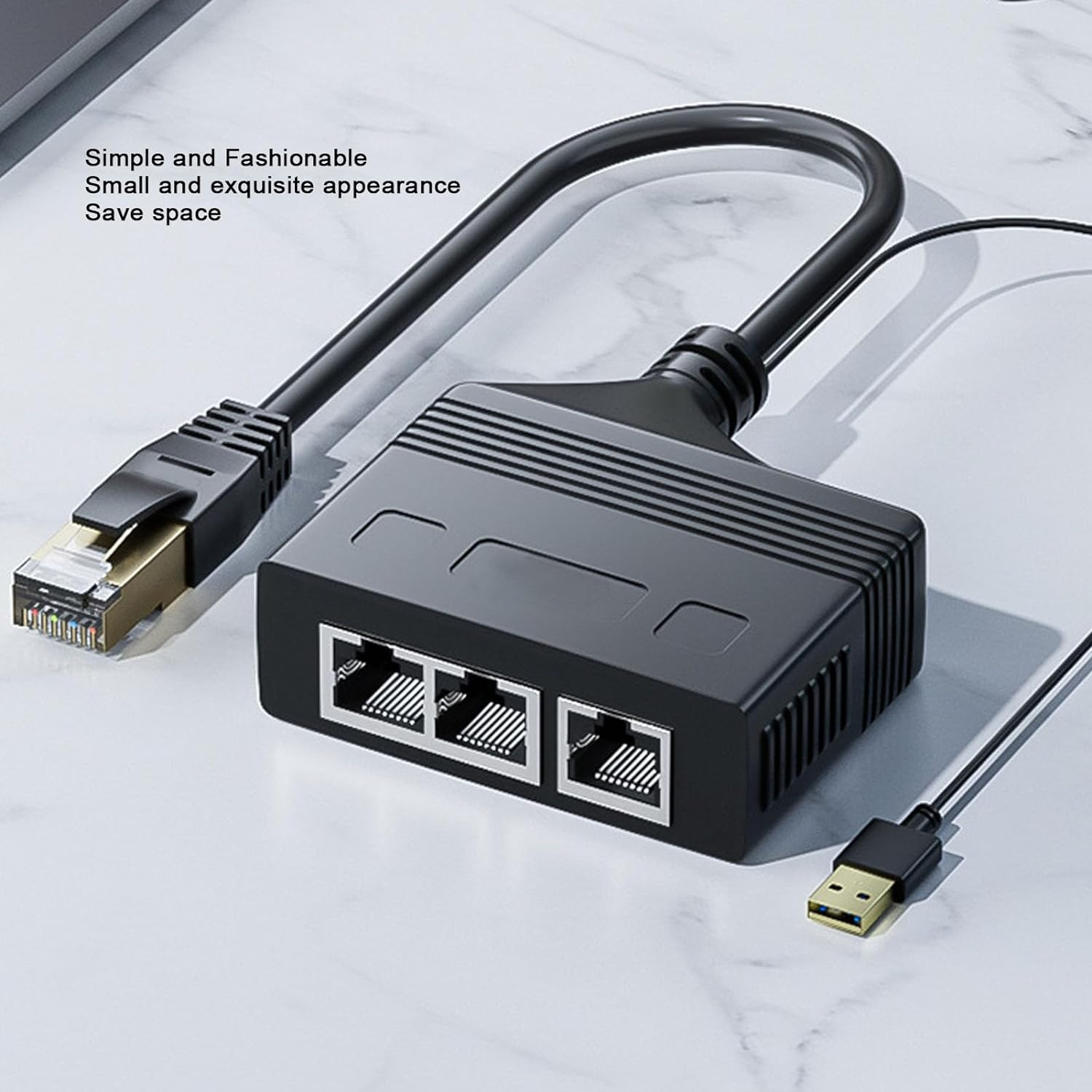 Zopsc RJ45 Ethernet Splitter High Speed 1 to 4 Out, 1000Mbps Network Splitter Ethernet Hub with USB Interface, Internet Switch for ADSL Modems, Tvs, Set Top Boxes, Routers, Zopsc9Ye6Rfnvau