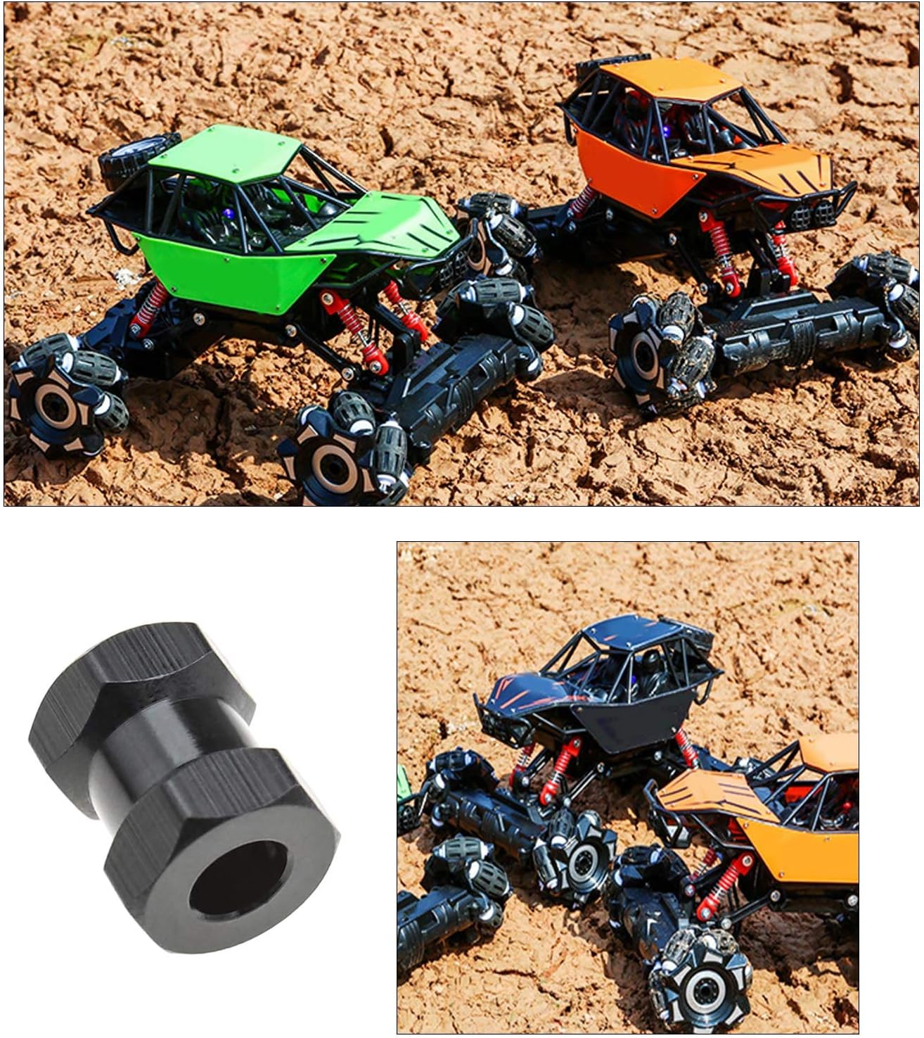 4Pcs 12Mm RC Wheel Hub Hex Extenders 15Mm Extension Hex Drive Adapter Combiner Coupler Fit for 1/10 Remote Control Crawler Car