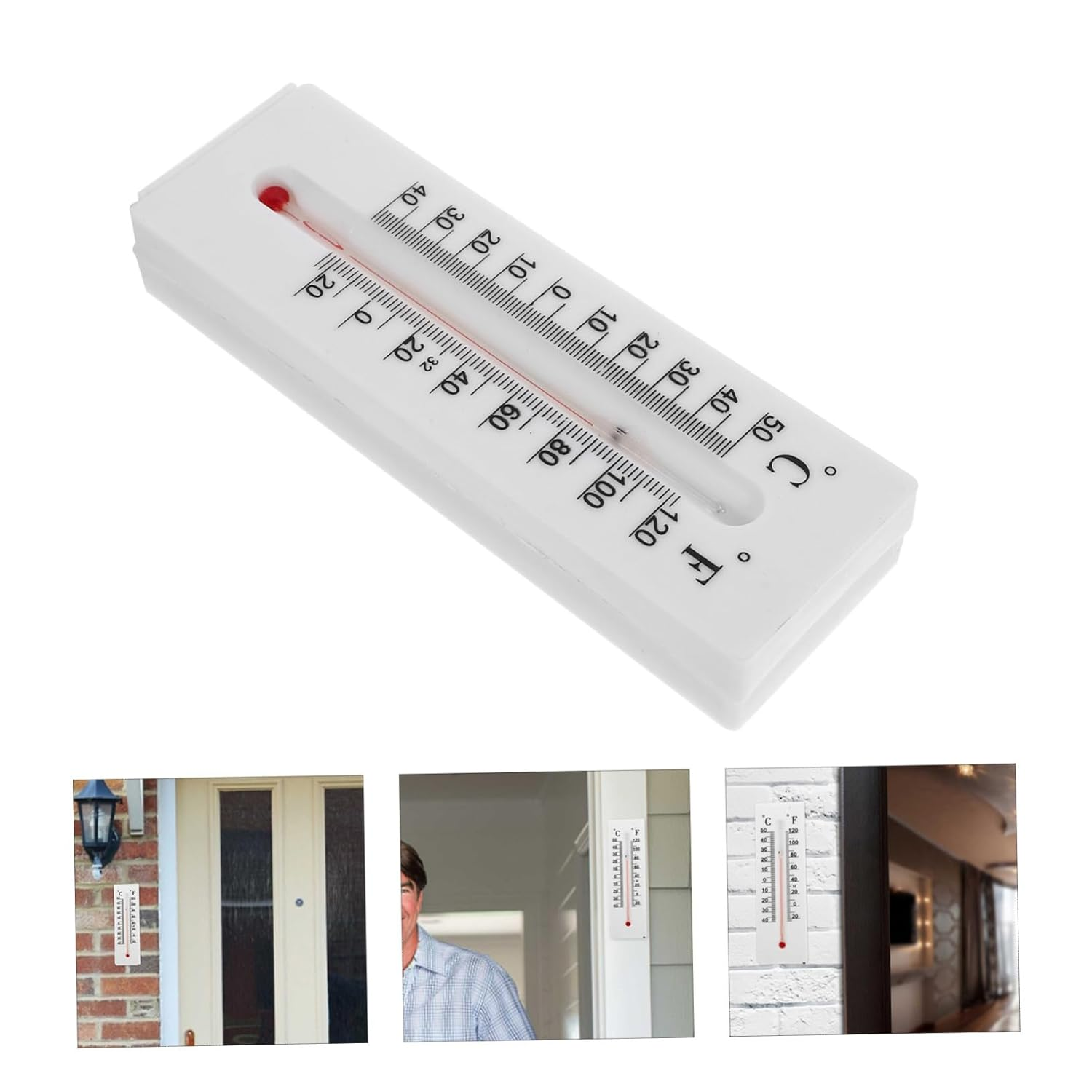 2Pcs Thermometer Key Hider Outdoor Wall-Mounted Hidden Key Holder Box for Indoor and Outdoor Use Plastic Decorative with Space-Saving Design image number 1