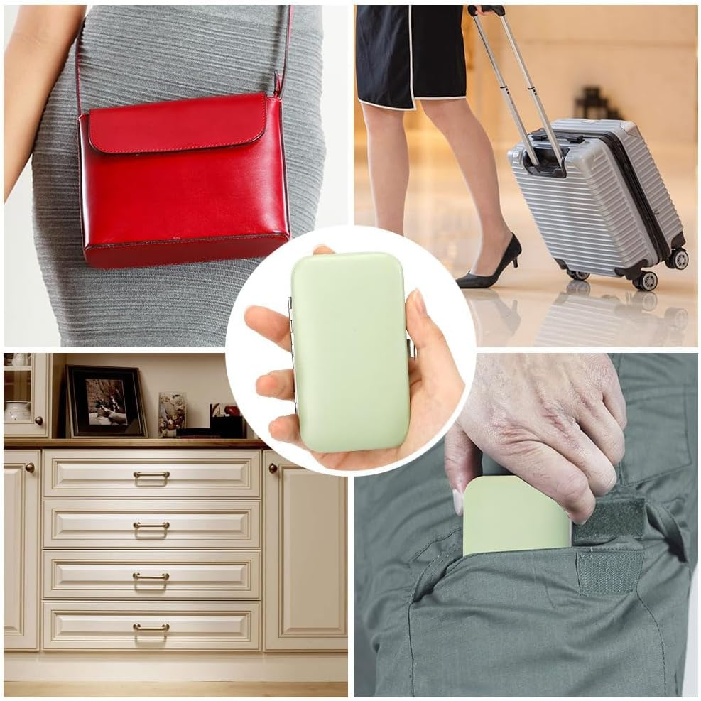 Nail Clipper Set,7 in 1 Christmas Green Stainless Steel Nail Clipper Manicure Set,Fingernail & Toenail Grooming Kit Tweezers Eyebrow Scissors for Mens and Women,Travel Size Nails Care Tools with Case - Green image number 4