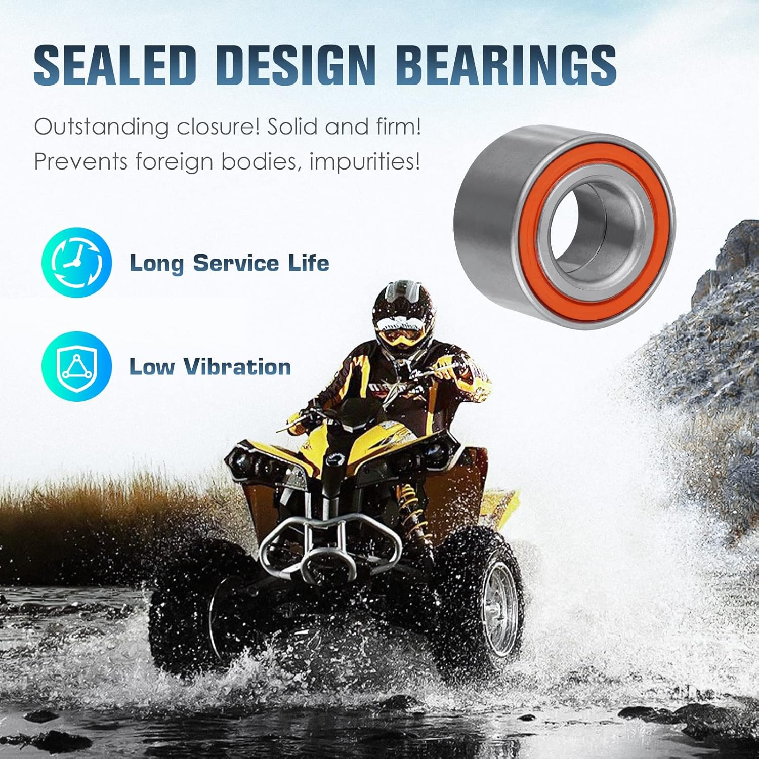 Youxmoto Front Rear Wheel Bearing for Can Am Outlander 400 450 500 570 800 1000 Max/Renegade /Maverick Trail /Defender HD 5 8 10 2005-2020 Bearing. 293350040, 705400088, 293350118, 293350150, 2Pcs image number 3