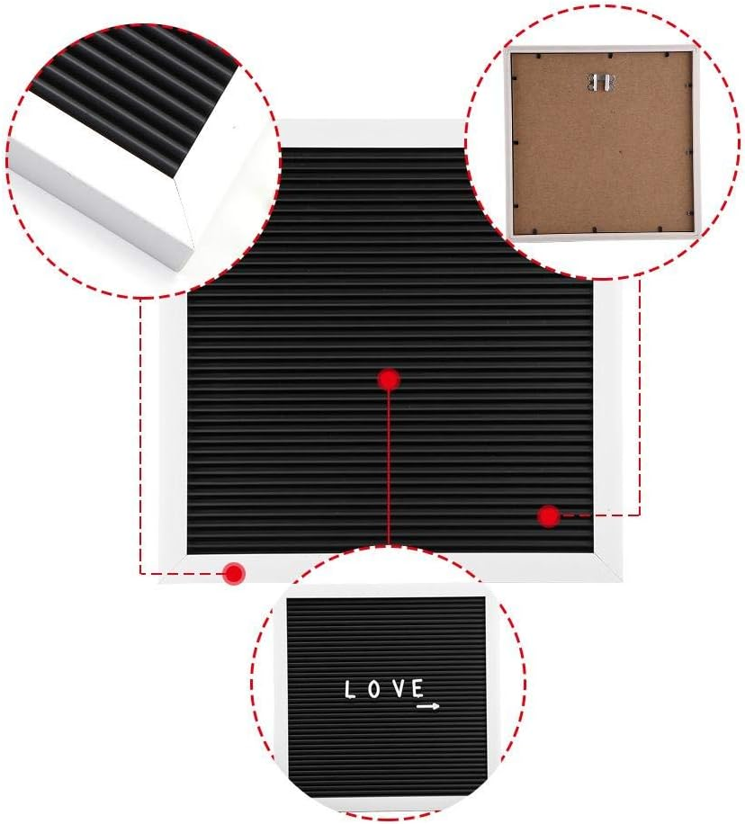 Message Felt Letter Board Wall Mounted 25Cm*25Cm Felt Board, DIY Letters Board, DIY Decorative Board for Bedroom/Living Room/Porch Home Home Room Decor(White Frame) image number 4