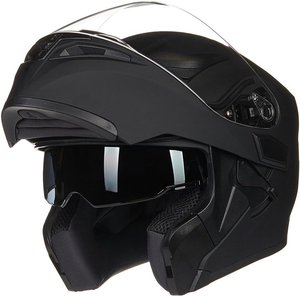 ILM Motorcycle Motorbike Dual Visor Flip up Modular Full Face Helmet DOT 6 Colors Model 902 image number 3