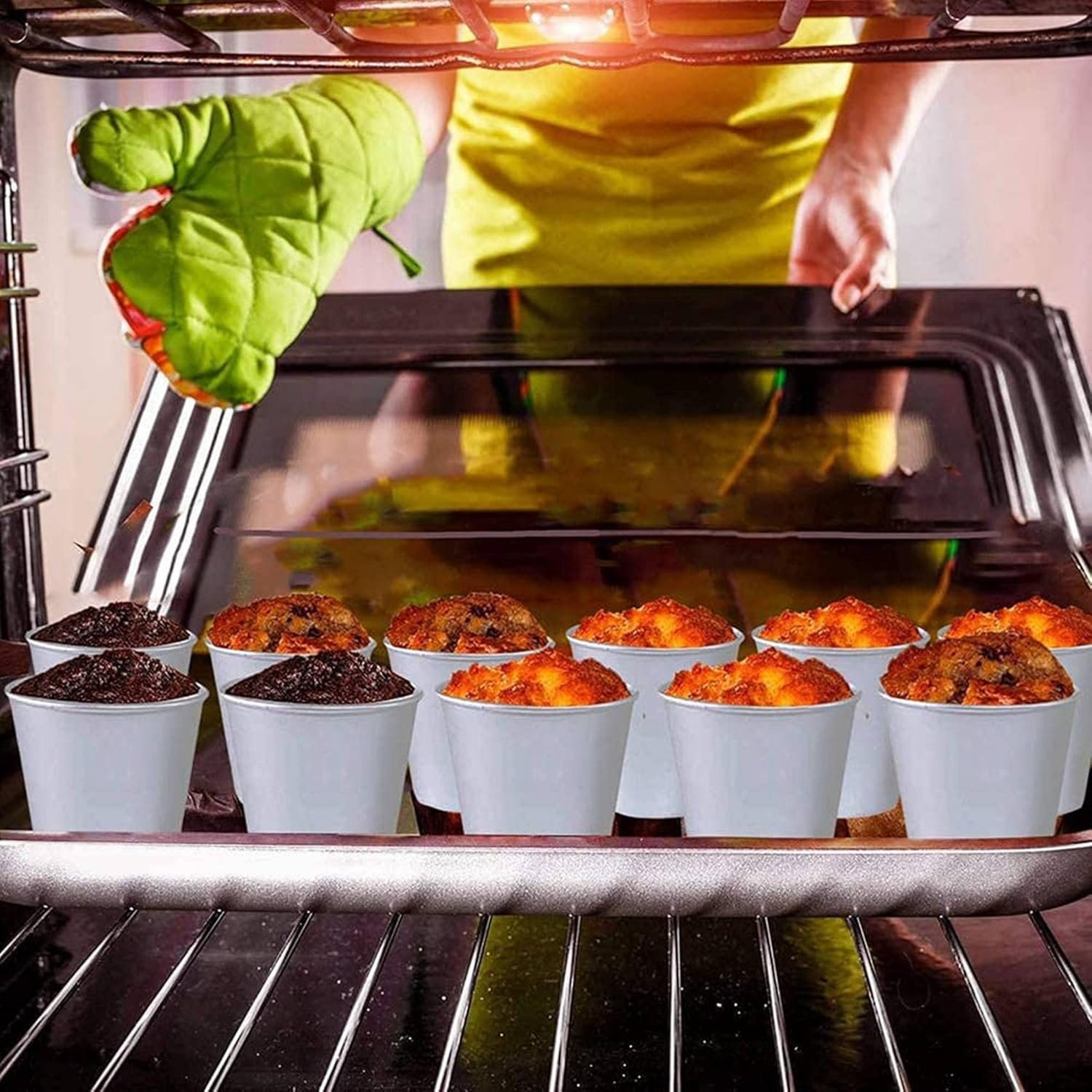 Voniecop 6 PCS Aluminium Dariol Mould Baking Cup Dariole Pudding Dessert Creme Moulds round Egg Tart Mould Bakeware Cup image number 4