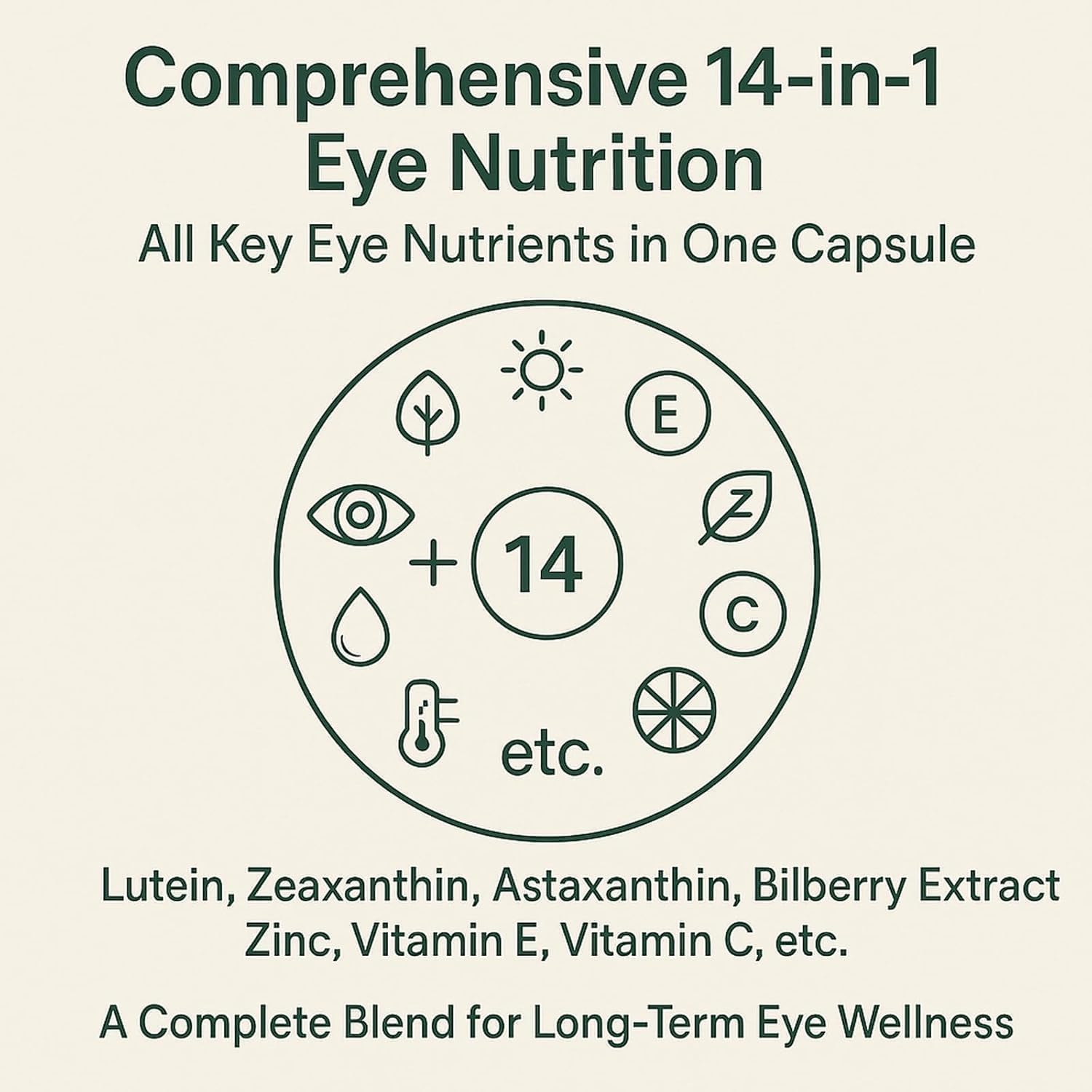 Ever-Vision-14-And-1 Advanced Eye with Lutein, Zeaxanthin, for Vision,1Pcs image number 4