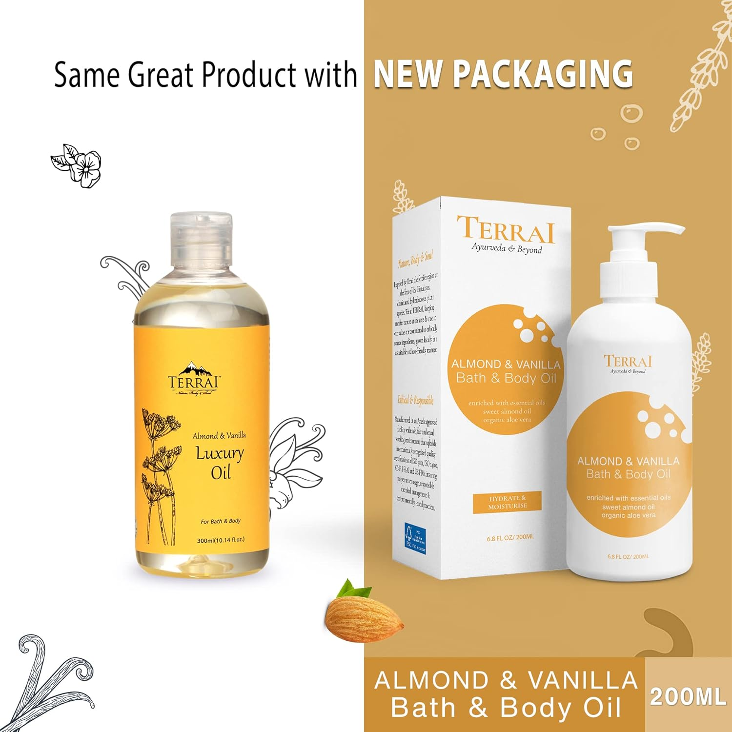 Terrai after Bath and Body Massage Oil | Luxury Oil | for Glowing and Healthy Skin | Pack of 2 (300Ml Each) image number 6