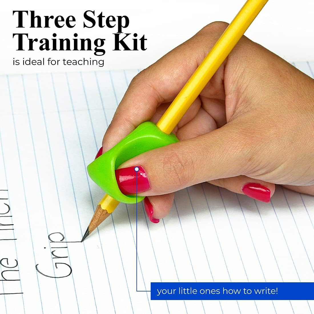 The Pencil Grip 3-Step Training Kit with 3 Premium Ergonomic Pencil Grips, Crossover Grip, Pinch Grip, Pencil Grip (MXG-003) image number 6
