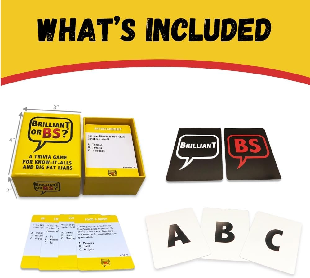 Brilliant or BS? | a Trivia Game for Know-It-Alls and Big Fat Liars | Fun Bluffing Trivia Game for Friends & Family Game Night | 4-6 Players Ages 14+ image number 4