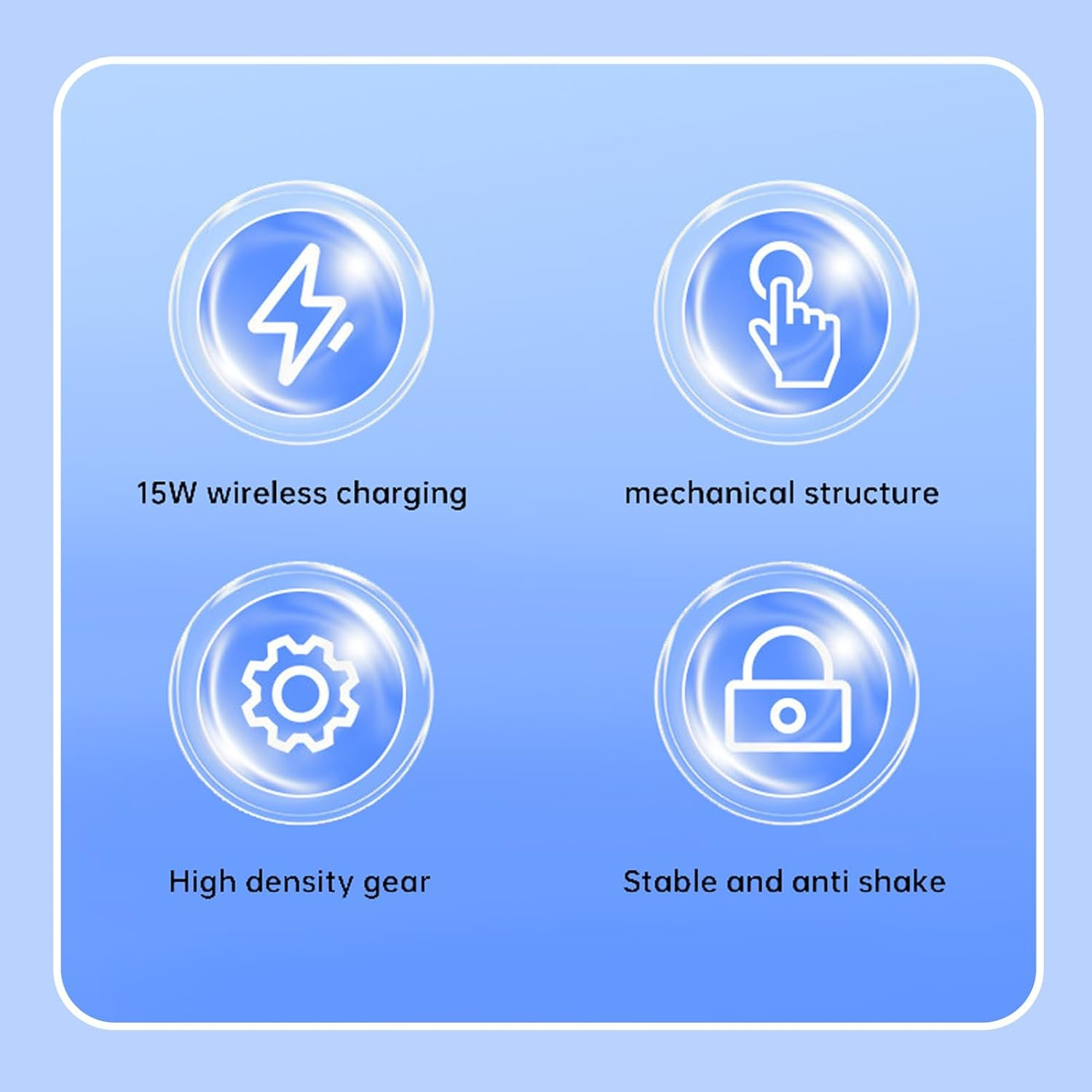 Eosnow Wireless Car Charger 15W Fast Charging Auto Sensor Smartphone Holder Adjustable Viewing Angles Car Mount Compatible with Iphone Samsung Galaxy All 4.7 to 7.2 Inch Phones image number 3