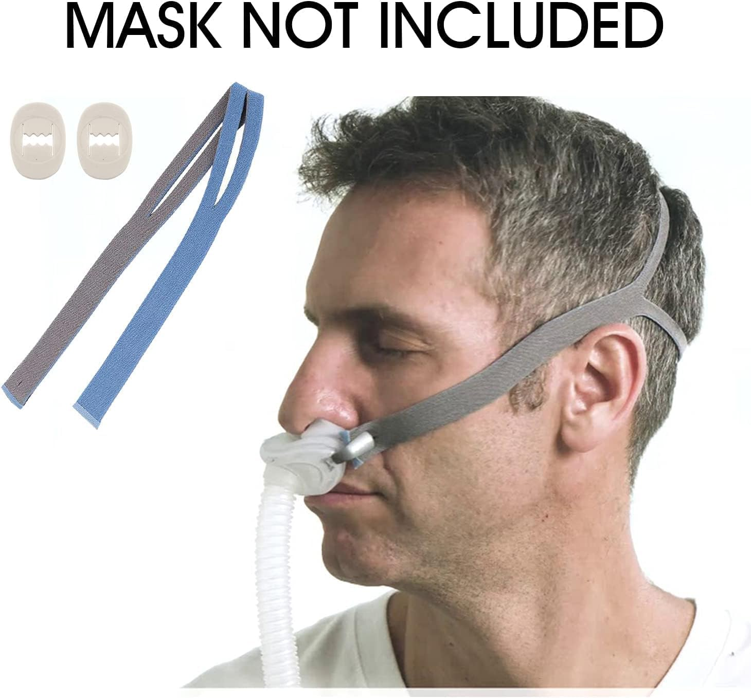 Str-Replacement Headgear Compatible with Resmed Airfit P10 Nasal Pillow CPAP Mask Straps Included 3 Super Elastic Straps and 6 Adjustment Clips(3 Pack) image number 5