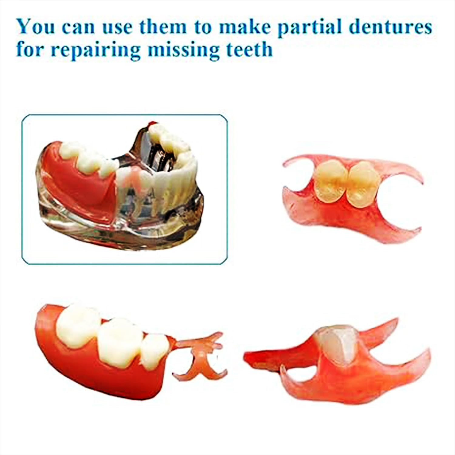 BJDTY DIY Denture Combinations, Making Partial Dentures and Full Dentures Kit DIY Simulation Practice Making Denture Combinations, Equipped with Tool Kit and Temporary Teeth (Dental Wax+White) image number 5