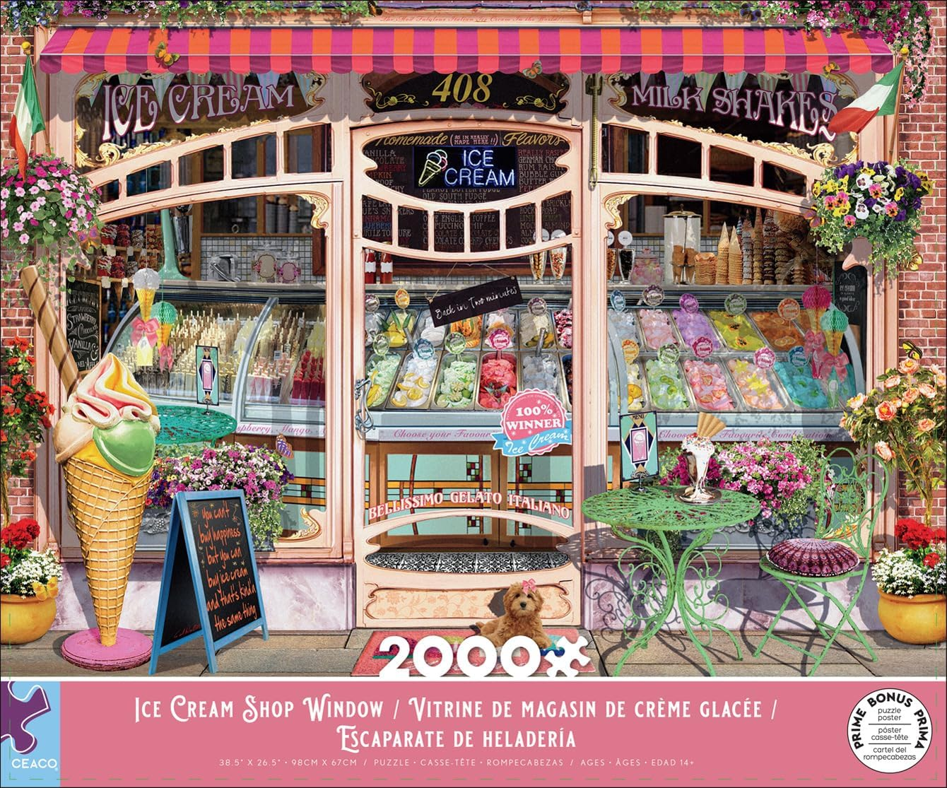Ceaco - Ice Cream Shop Window - 2000 Piece Jigsaw Puzzle image number 5