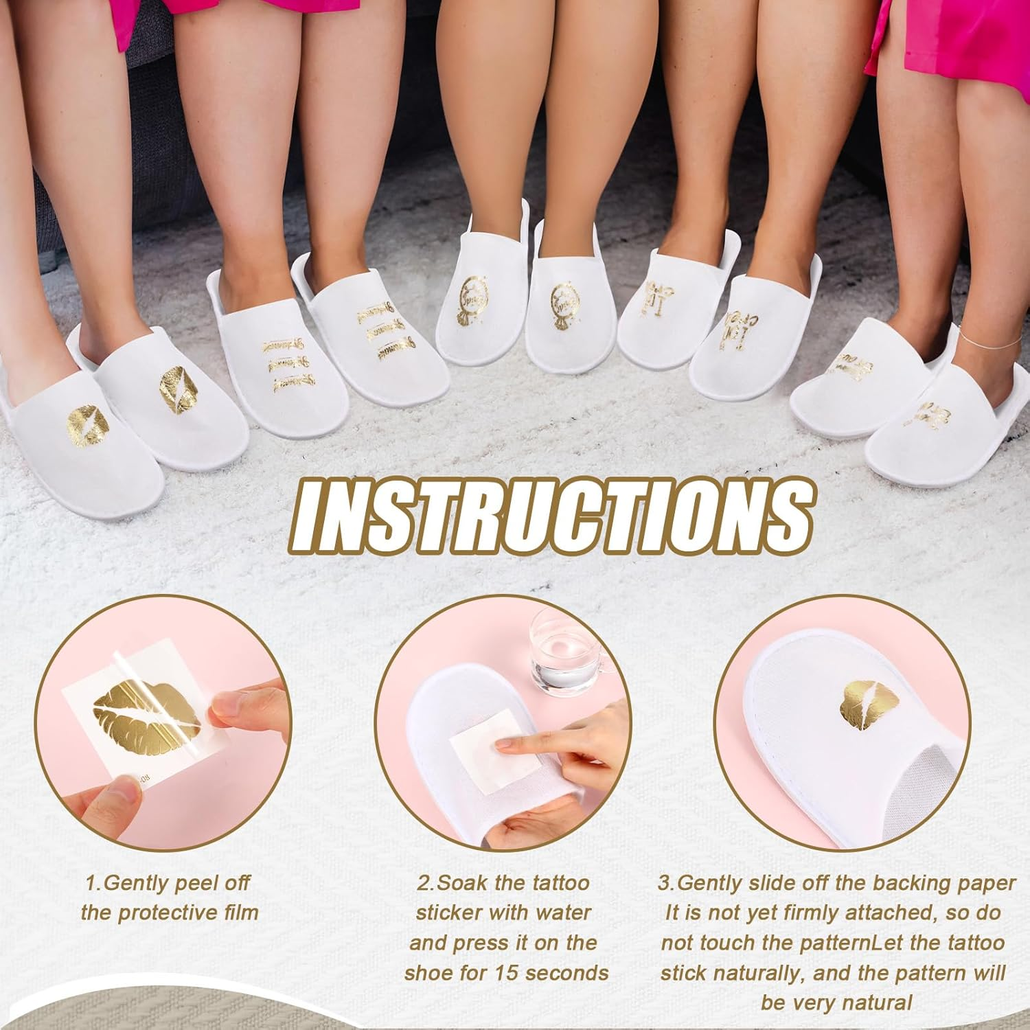 12 Pairs Disposable Wedding Slippers Disposable Hotel Slippers for Guests Bride Bridesmaid Gifts for Travel Spa Home Bridal Shower Women Closed Toe (US Men Size 10,Women 11), Black, One Size image number 2