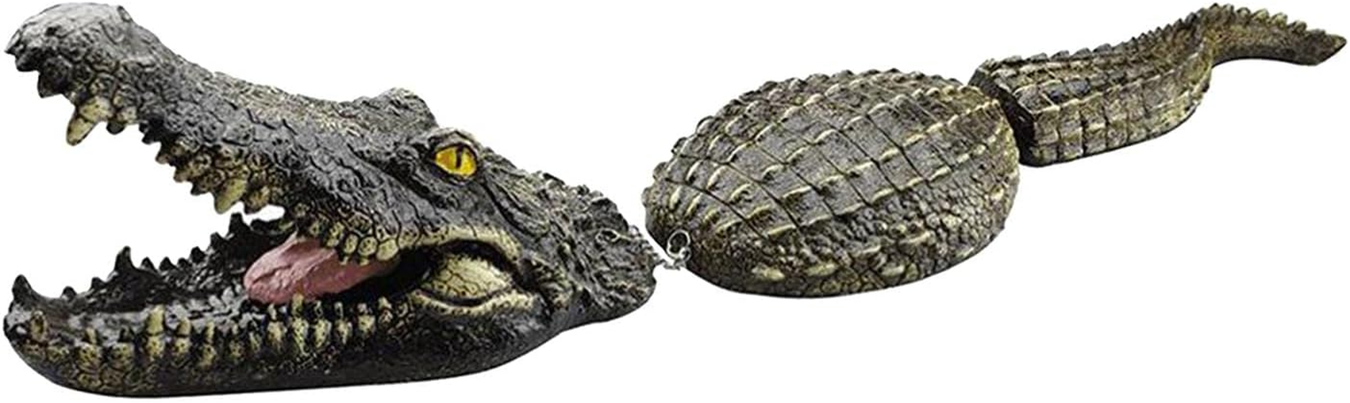 Perfk Alligator Head Decoy Pond Float Giant Look Decoy Water Floating Decoration for Head Drives Ducks, Style 2