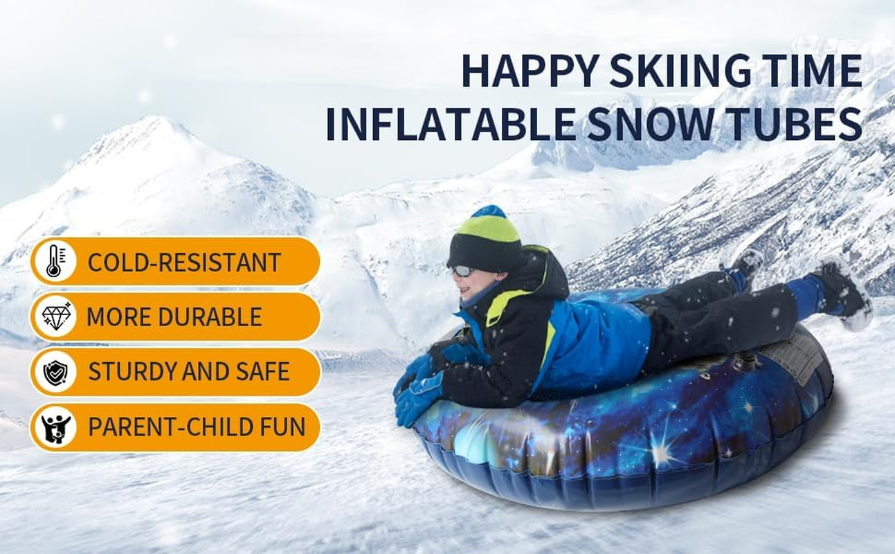 Baiao Inflatable Snow Tube, Inflatable Snow Sled for Kids and Adults, Heavy Duty Snow Tube Snow Toys Winter Outdoor image number 5
