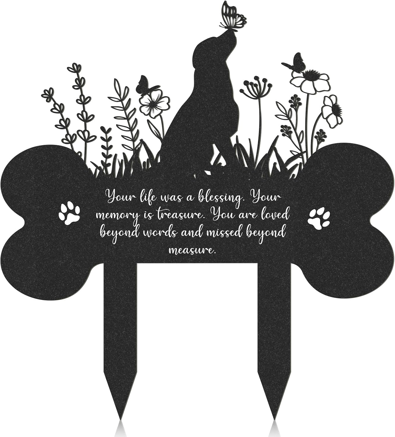 Rngmsi Memorial Pet Grave Markers - Metal Cat Garden Stake Cat Memorial Plaque Cat Grave Marker Cemetery Outdoors Waterproof Grave Stakes Plaque Pet Headstone Memorial Grave Markers(13.4 X 12 In)