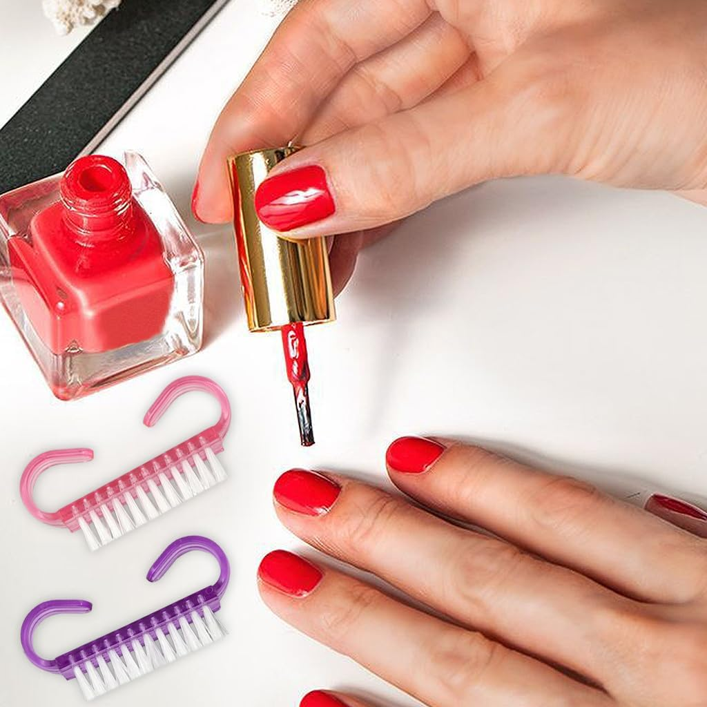 10 Pieces Nail Brush, Mini Plastic Handle, Nail Cleaning Brush, Hand Scrub Brush, Fingernail Brushes, Kids Nail Scrub Brushes for Cleaning Nails, Manicure, Pedicure Treatment image number 6