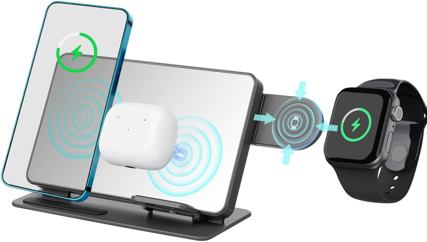 COHEALI Wireless Alarm Clock Thermometer with Led Display for Charging and Temperature Monitoring - Multifunctional Bedside Clock