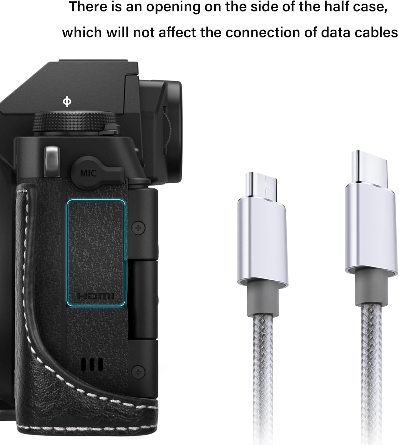 VOVMOEYA XS20 Case,Half Camera Case for Fuji XS20,PU Leather Camera Half Case Compatible with Fujifilm X-S20 Digital Camera - Black - Black image number 5