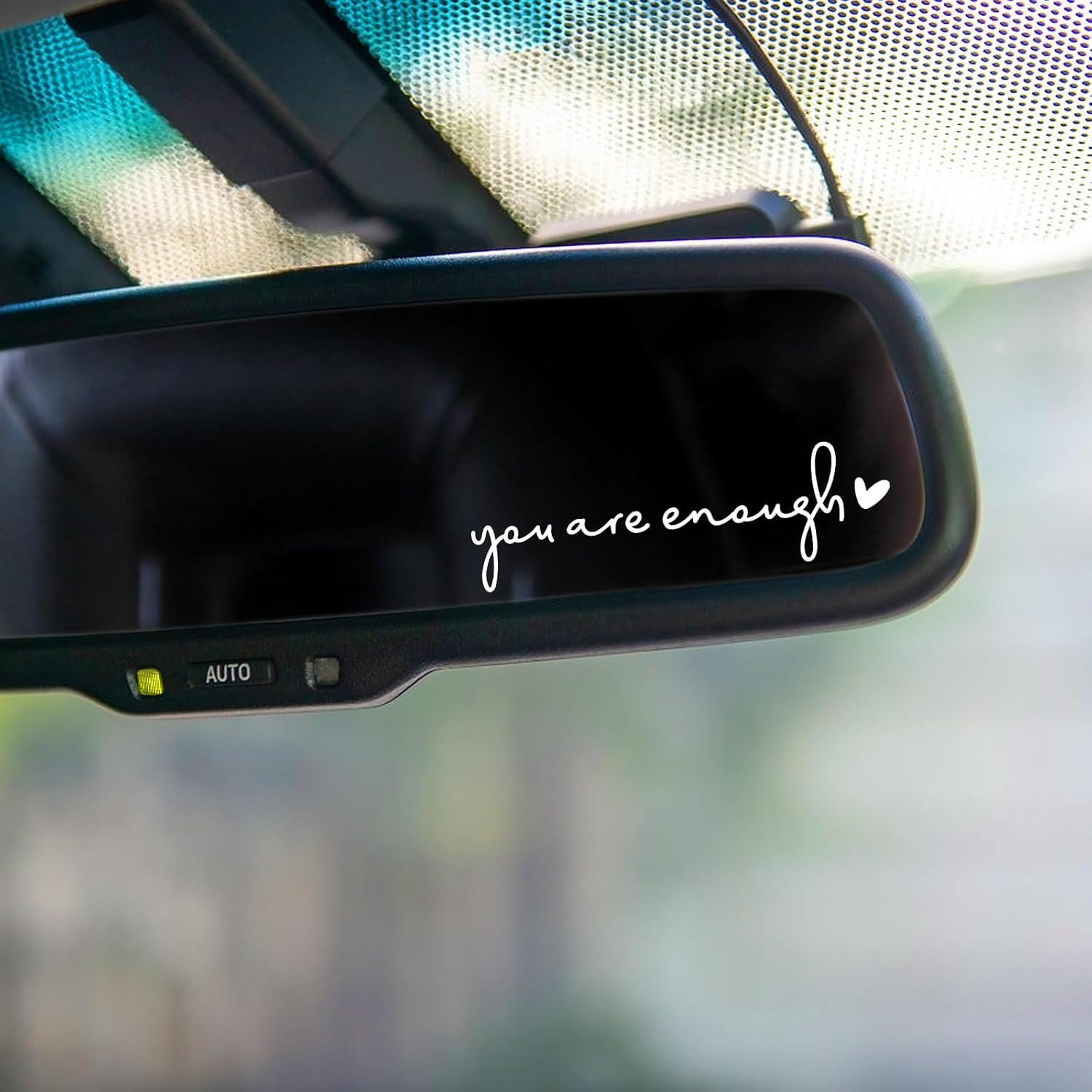 4X You Are Enough Rearview Mirror Decal, Rear View Mirror Sticker, Car Window Decals, Self Affirmations Vanity Mirror Stickers for Women Water Bottle Laptop Bumper Car Accessories Gifts (White) image number 2