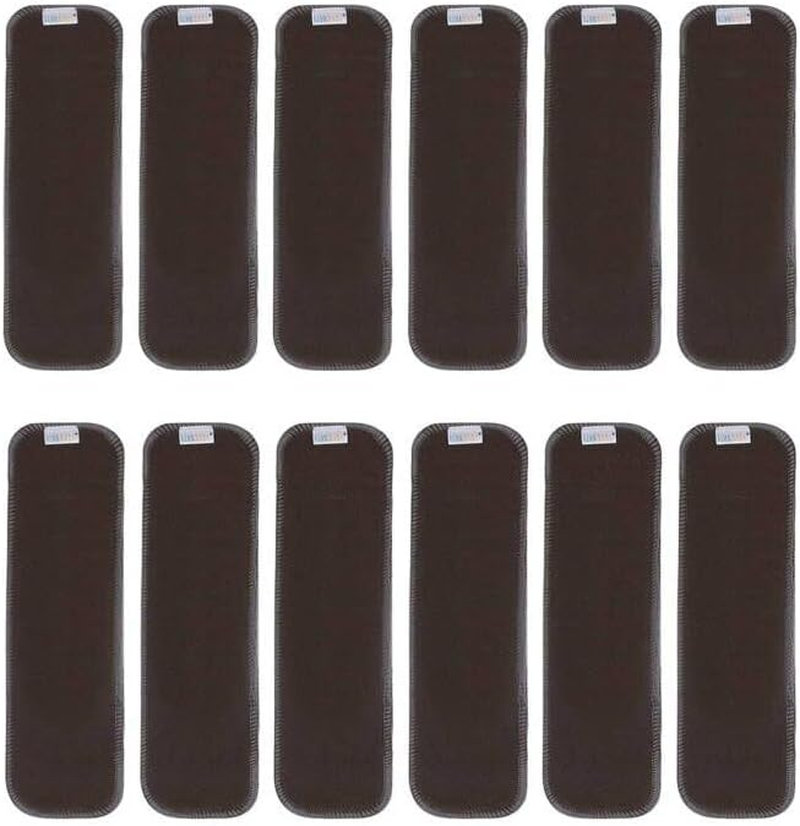 ALVABABY 12PCS Newborn Less than 12Pounds Cloth Diaper Insert,5-Layer Charcoal Bamboo Liner Reusable 12SZTN-AU image number 1