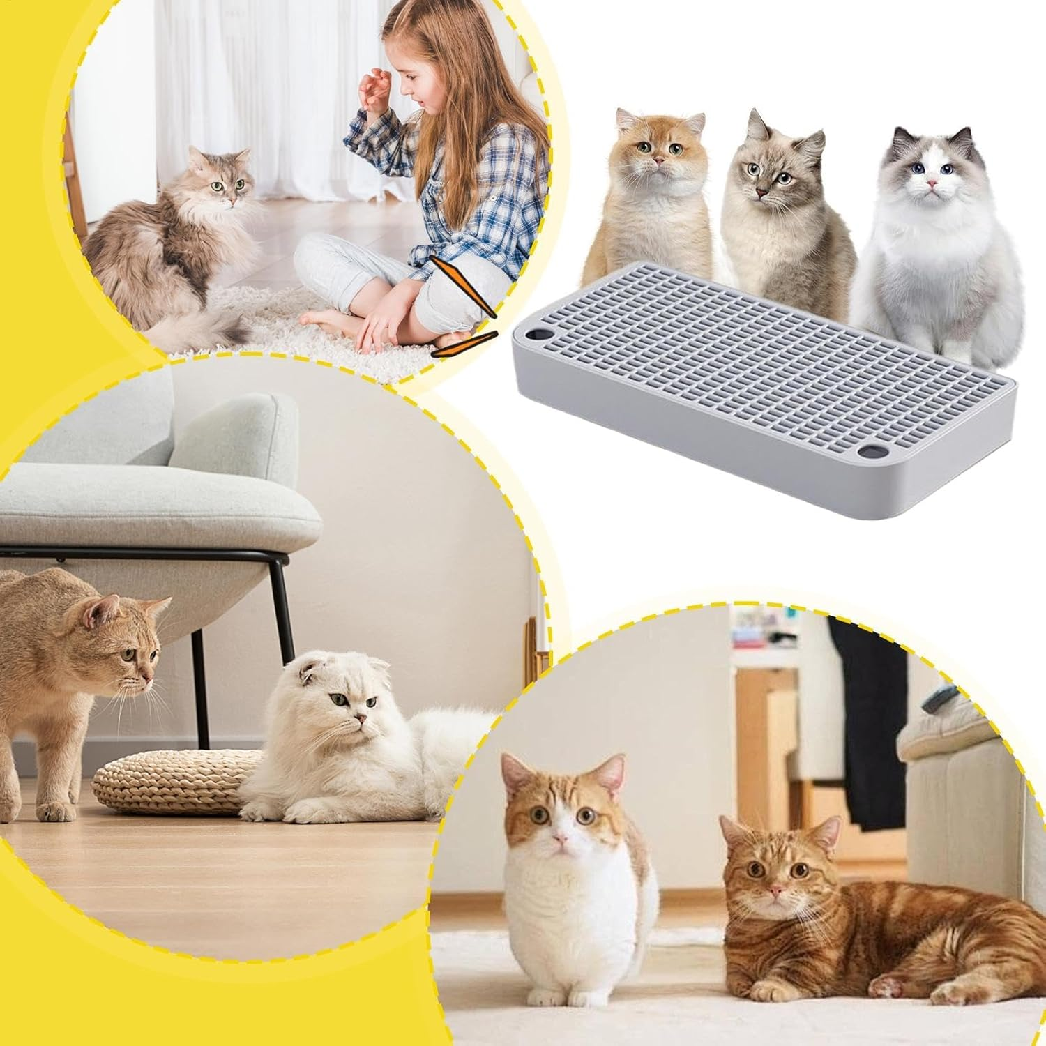 Cat Ramp Litter Box Step, Washable Cat Litter Box Step for Floor, Waterproof Kitten Toilet Front Stool for Home, Pet Room, Living Room - Black image number 2