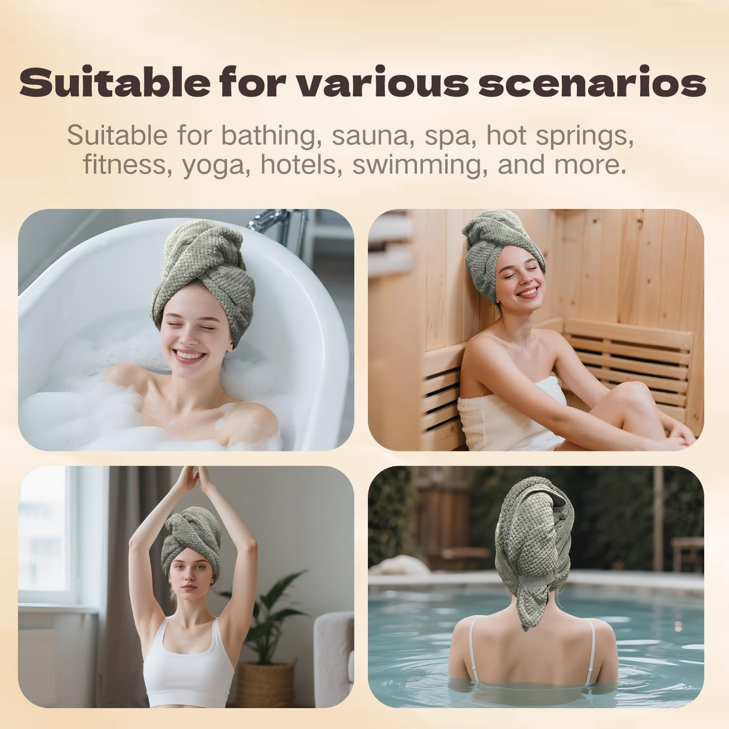 Hichiclife Extra Large Microfiber Hair Towel Wrap for Women - Super Absorbent & Quick Dry Hair Drying Towel - anti Frizz Ultra-Soft Hair Dryer Towels for Wet, Curly, Long & Thick Hair