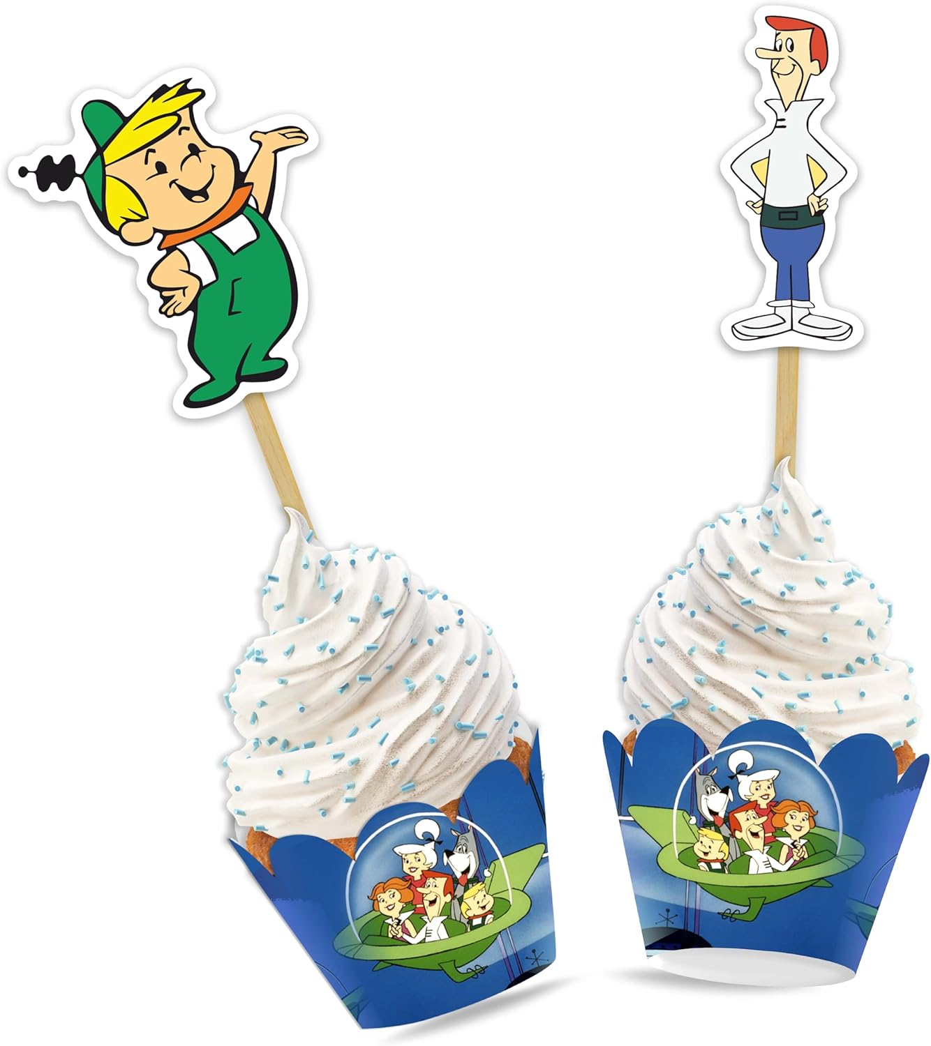 Gerge Jetsn Cupcake Wrapper &ndash; Retro-Futuristic Dessert Wrap for Themed Parties, Perfect for Fans of Sci-Fi Adventures and Bold, High-Flying Celebration Styles image number 3