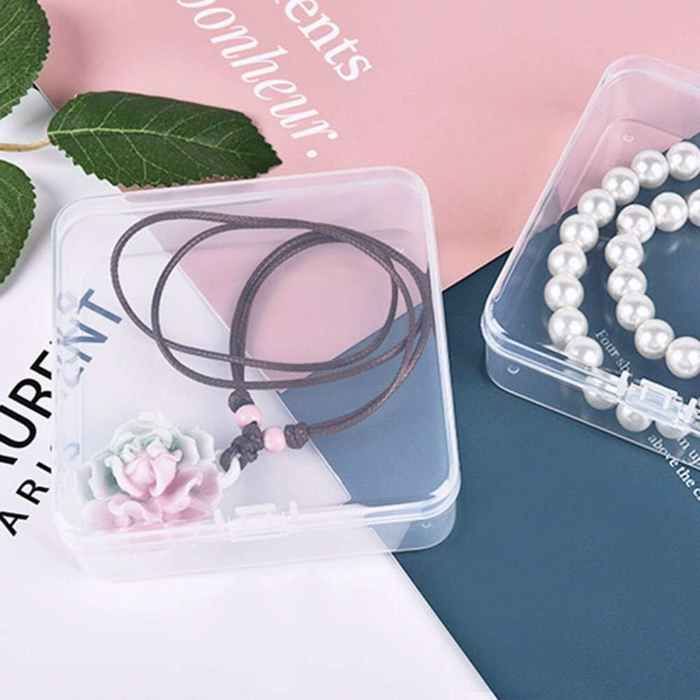 Plastic Beads Storage Containers - Mini Clear Square Box Empty Case with Lid for Earplugs, Pills, Jewelry, Hardware or Any Other Small Craft Gadgets (30 Pieces 3.2 X 3.2 X 0.9 Inches) image number 5