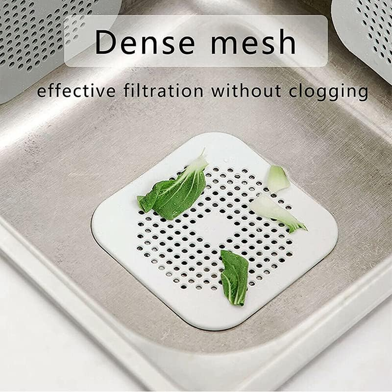 AIMALL 2PC Square Drain Cover for Shower and Kitchen, Silicone Hair Catcher with Suction Cups, Flat Drain Protector, 5.7 X 5.7 Inches, Easy to Install for Bathroom, Bathtub, Sink image number 3