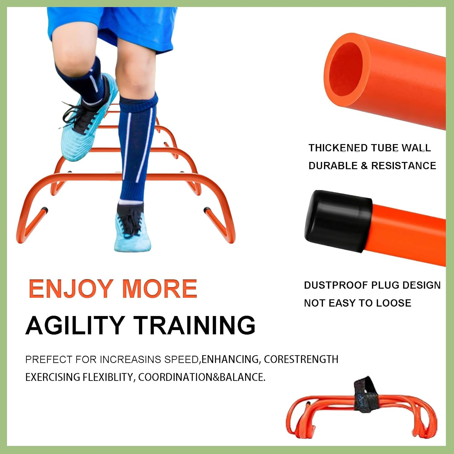 Agility Ladder & Speed Hurdles Soccer Training Equipment Kit Football Training| Footwork Drills | Cones Goalkeeper Practice Equipment for Kids Youth Adult image number 1