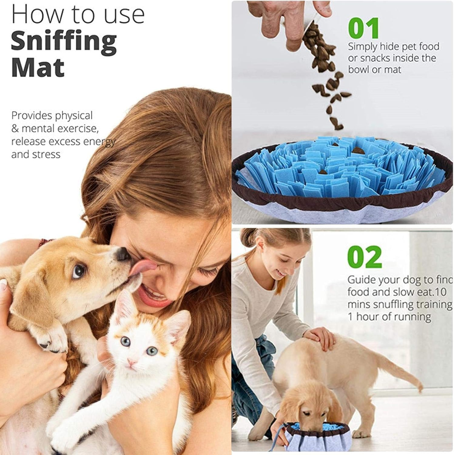 LLCFA Adjustable Snuffle Mat for Dogs &ndash; Interactive Mental Stimulation Puzzle Toy for Smell Training, Slow Feeding & Stress Relief | Durable Slow Eat Mat for Anxiety & Boredom image number 6