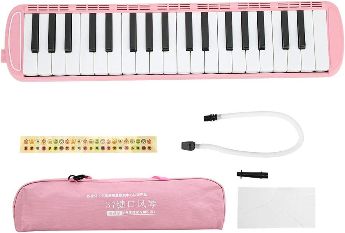 Musical Instrument Practice 37 Key Melodica, Air Piano Melodica Instrument, Beginner Musical Education Instrument for Kids.(Pink) image number 6