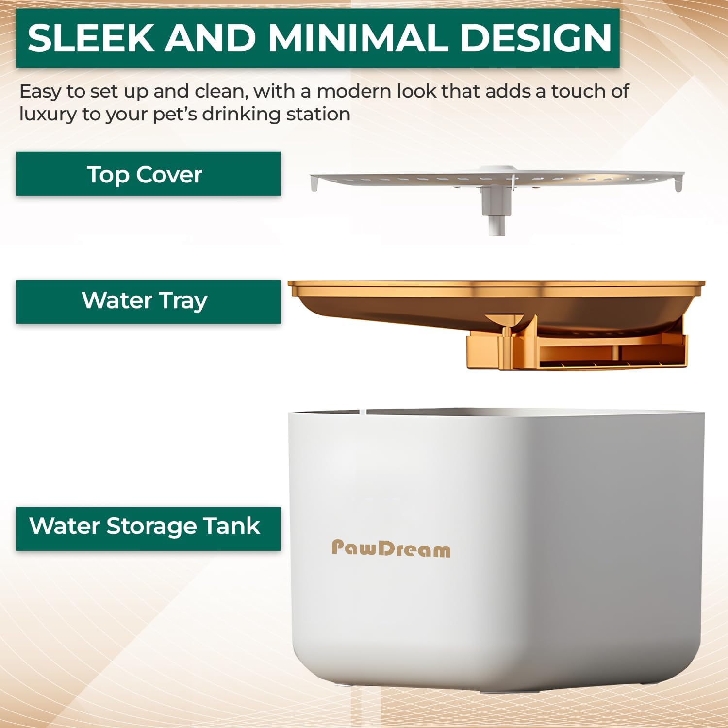 Smart Cat Water Fountain for Dogs & Cats | 3Liters Large Capacity Portable & Lightweight Pet Fountain with Ultra-Quiet Filtration,Dry-Run Protection & AU Plug Included | Ideal for Multi-Pet Households - Grey image number 5