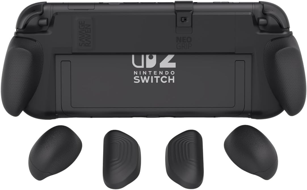 SAVAGE RAVEN by Skull & Co. Neogrip for Nintendo Switch 2: an Ergonomic Grip Hard Shell Handheld Case with Replaceable Grips [To Fit All Hands Sizes] [No Carrying Case] - Black image number 5