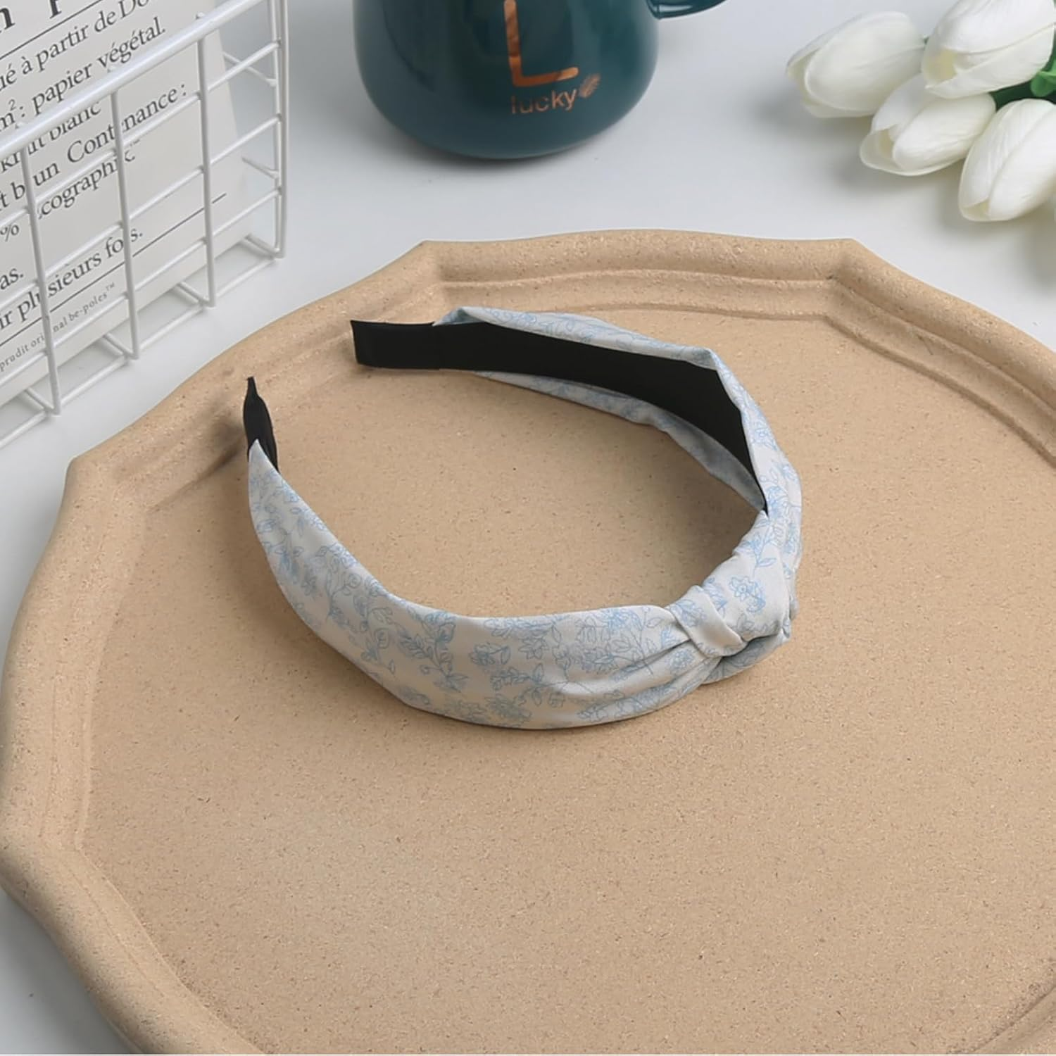 Hair Bands for Women, Wide Vintage Headbands, Head Turban, Women'S Hair Bandana, Twisted Knot Elastic Headbands for Daily Use Yoga Sports (6Danseflowera) image number 1