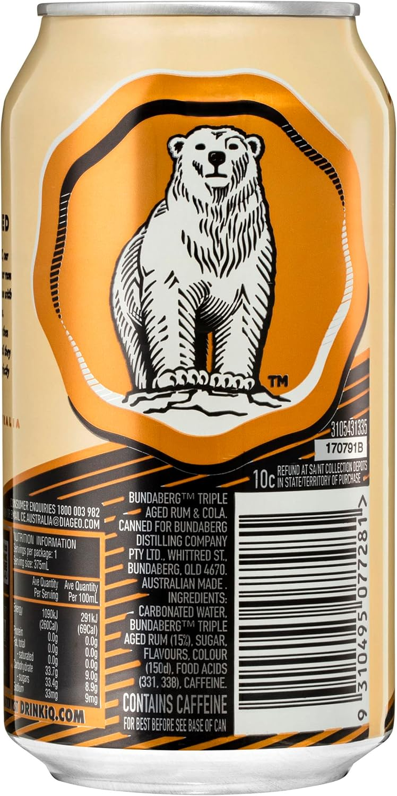 Bundaberg Select Vat Rum & Cola Cans 375Ml (Pack of 4) image number 2