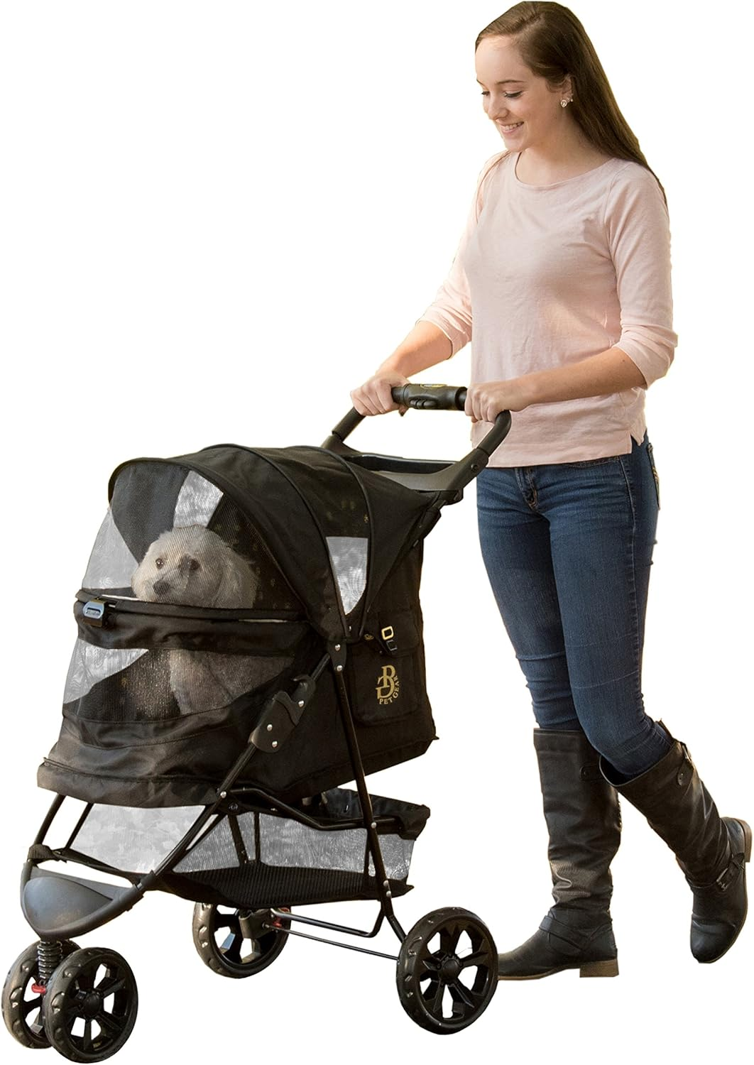 Pet Gear No-Zip Special Edition 3 Wheel Pet Stroller for Cats/Dogs, Zipperless Entry, Easy One-Hand Fold, Removable Liner, Cup Holder, 4 Colors