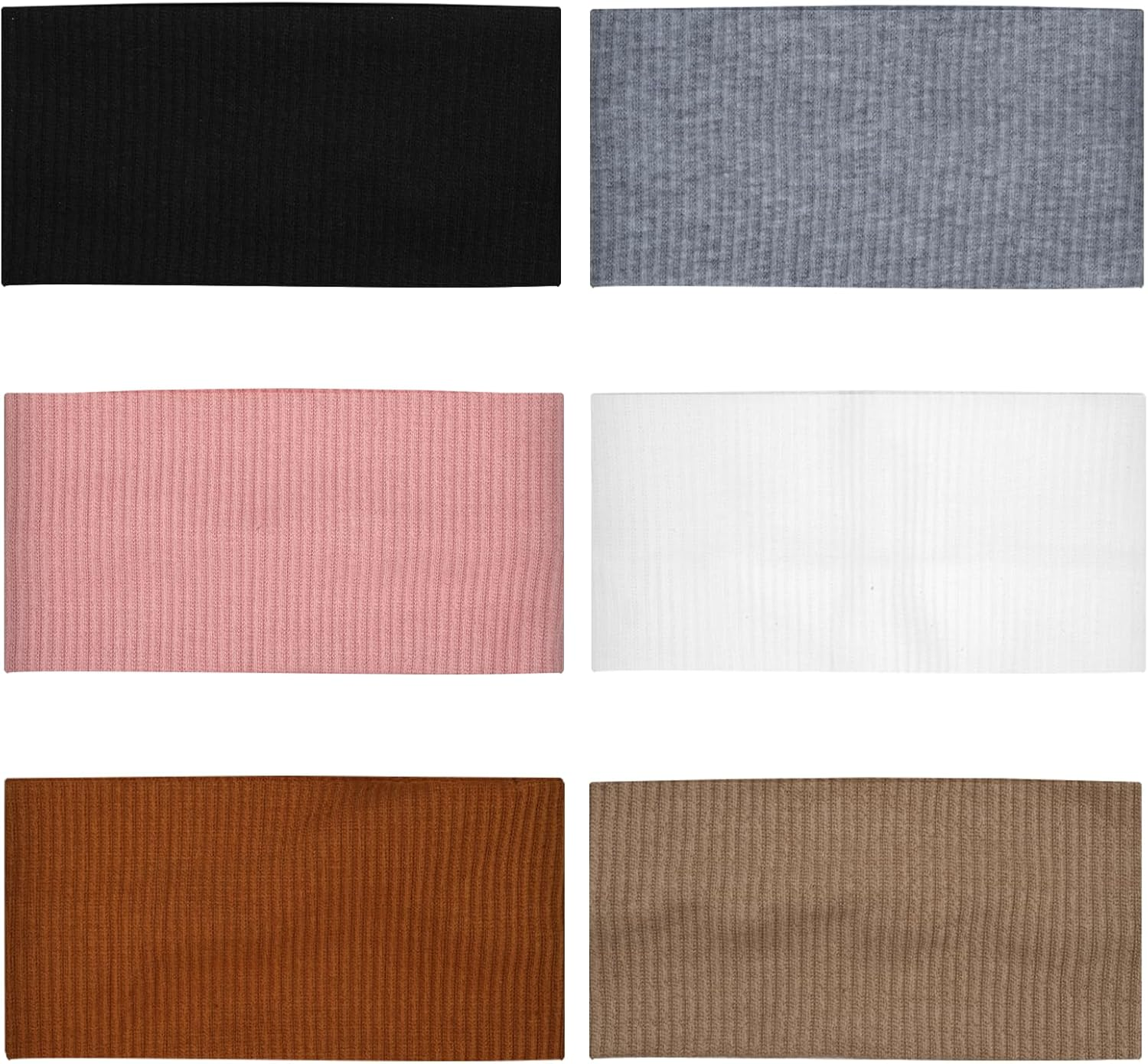 Pack of 6 Elastic Hair Bands, Wide Stretchy Women'S Fashionable Headband, 8.8 Cm Boho Soft Headband, Wide Headbands for Women, Yoga Hair Band, Women'S Wide, Hair Bands for Sports, Fitness, Running image number 1