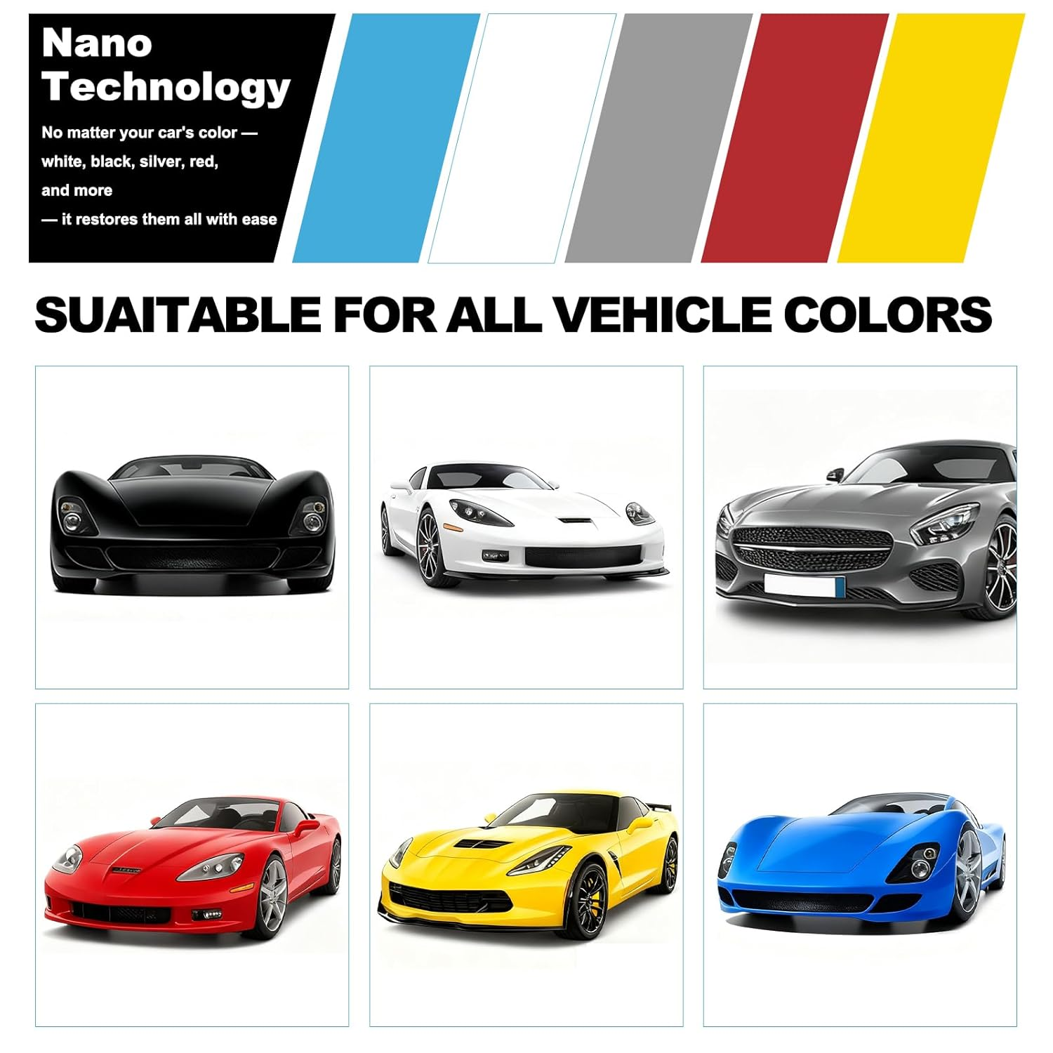 Nano Sparkle Cloth Car Scratch Remover, 120G Paint Restorer with 6 Wipes Cleaning Cloth, Car Polish Wax Cleaning Kit- Scratch Repair for Vehicles, Removes Swirls & Water Spots image number 4