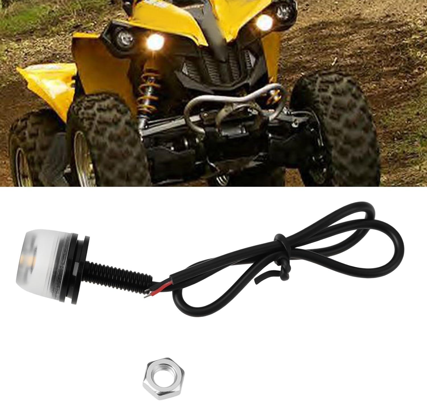 SING F LTD 2X 18Mm Motorcycle SMD Indicator LED Lights for Quad Bikes Atvs Trikes, Yellow Light image number 3