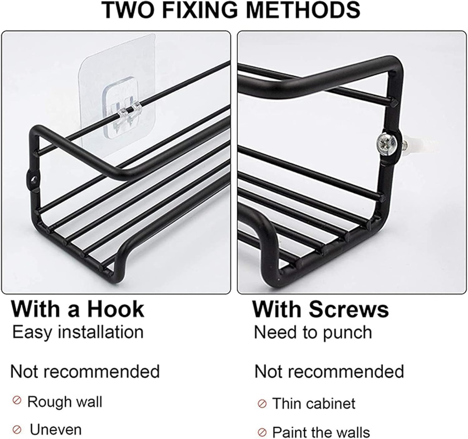 Menbyci Wall Spice Rack Organizer for Cabinet Door- 6 Tier Spice Rack Wall Mount with Adhensive Stickder & Screws - Screw Wall Mounted Spice Rack or Adhesive Hanging Spice Rack image number 3