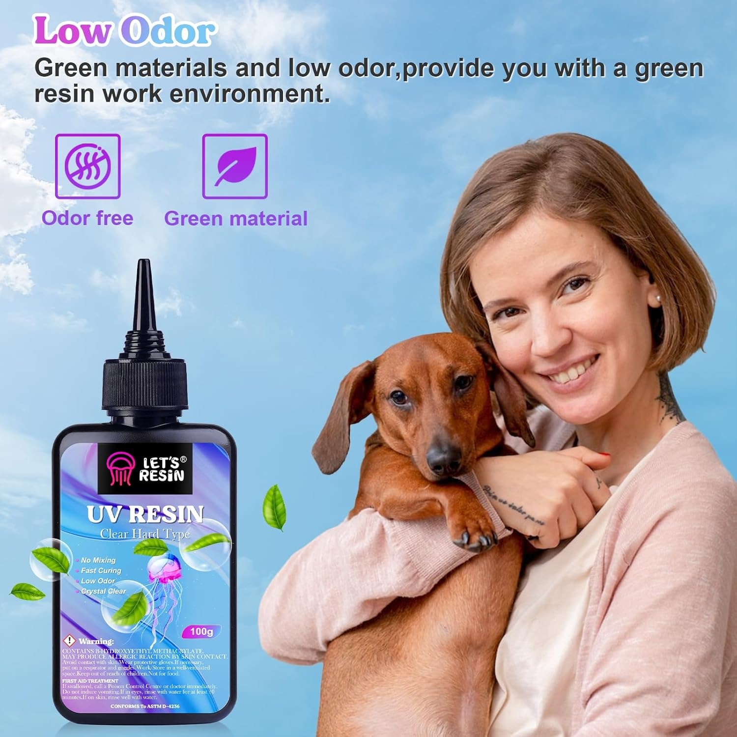 LET'S RESIN UV Resin, 300G Low Viscosity Crystal Clear Thin Resin Kit, Quick-Curing & Low Shrinkage Ultraviolet Epoxy Resin for Crafts, Casting, Silicone Molds image number 6