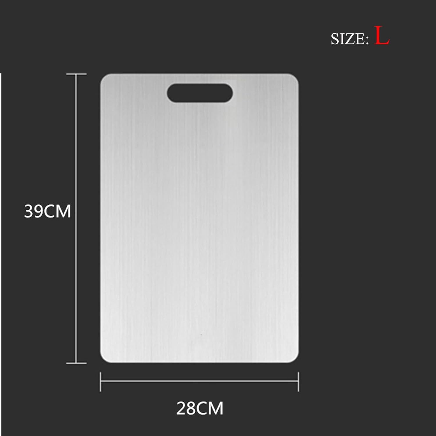 Cutting Board for Kitchen,Stainless Steel ​Food-Grade Cutting Board Double Sided Multi-Functional Anti-Bacterial and Anti-Mold Cutting Board （39X28Cm） image number 3
