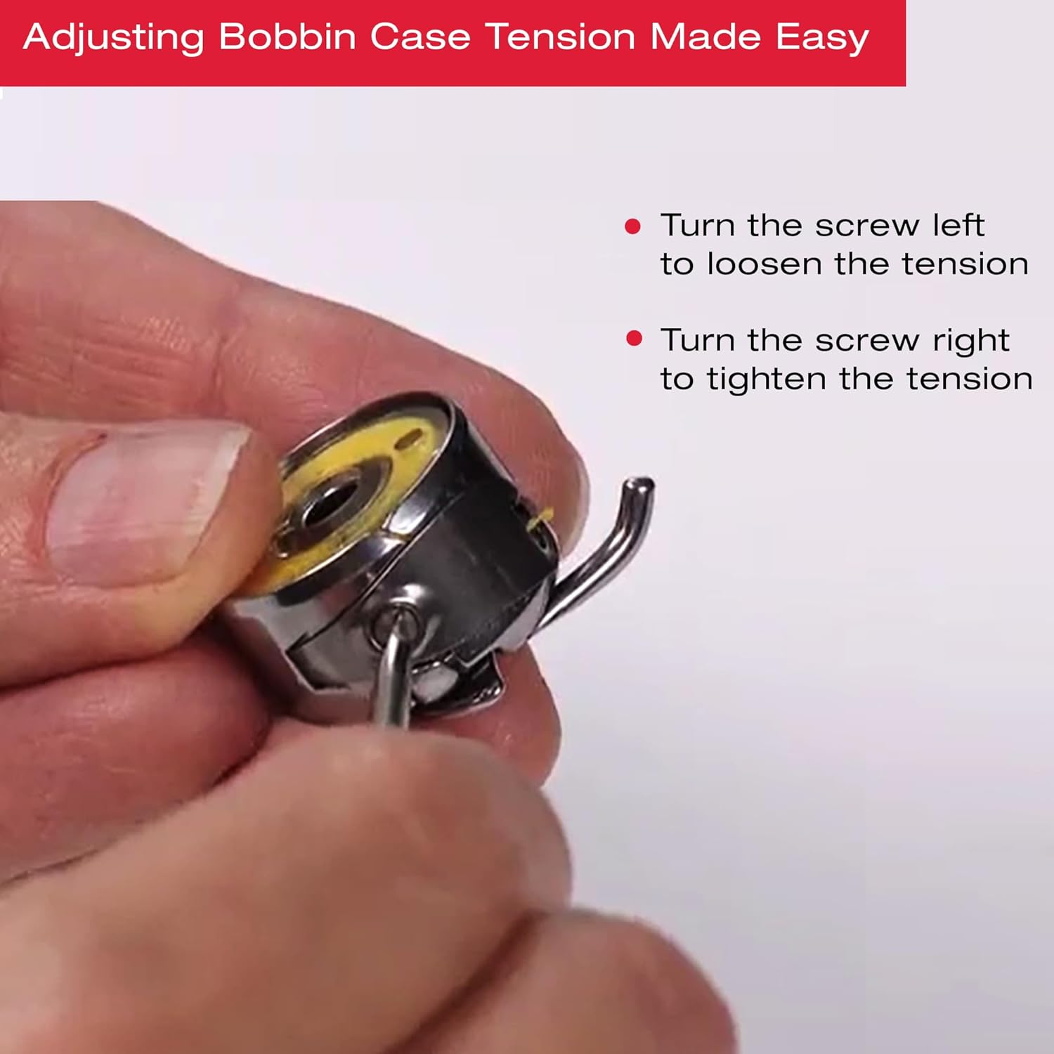 SINGER Spare Bobbin Case for Class 15 Front-Loading Bobbin Systems | Adjustable Tension Screw for Thicker Threads image number 6