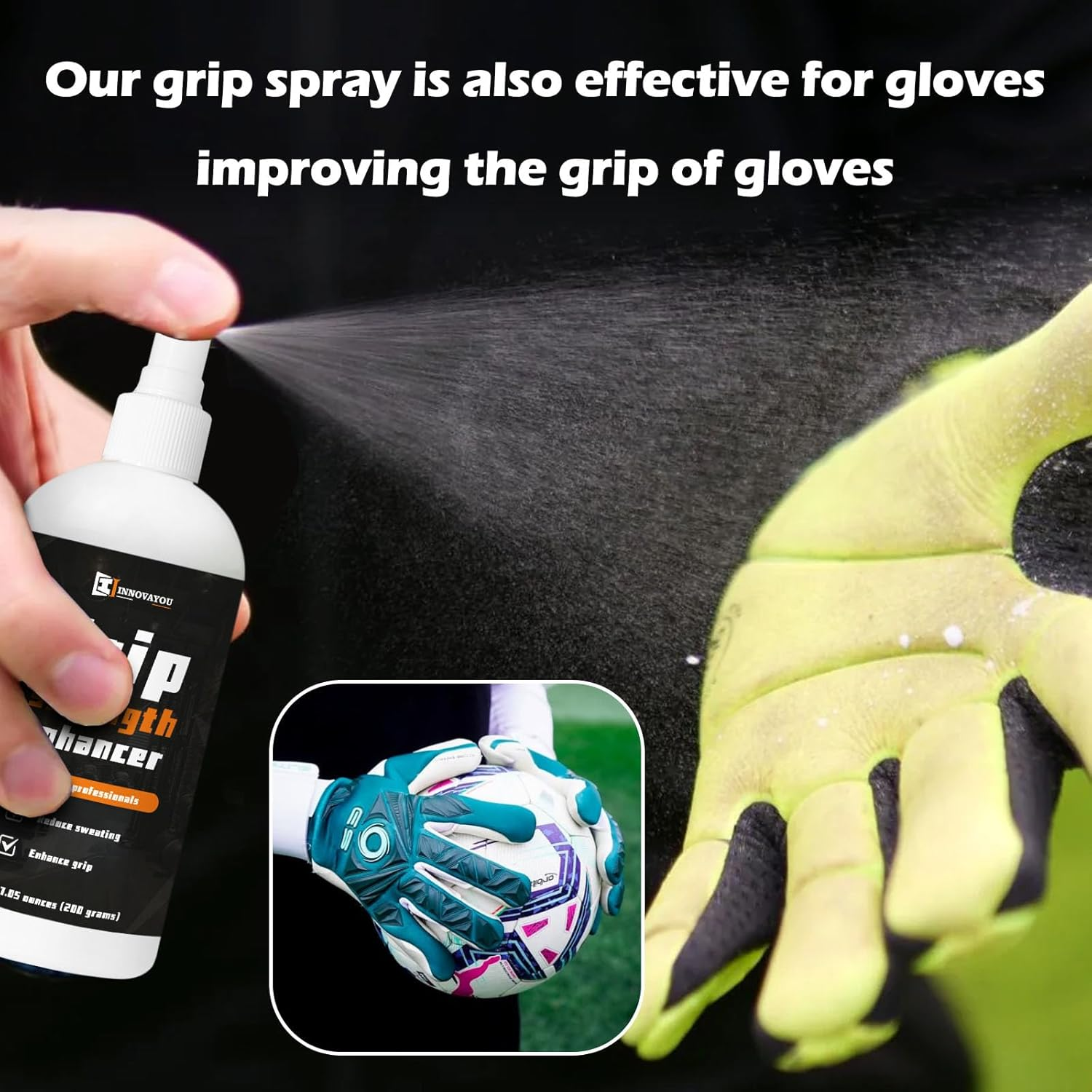 INNOVAYOU Grip Spray 200Ml, Basketball Grip Spray Improve Palm Strength and Stickiness, Multipurpose Suitable Training for Beginner image number 4